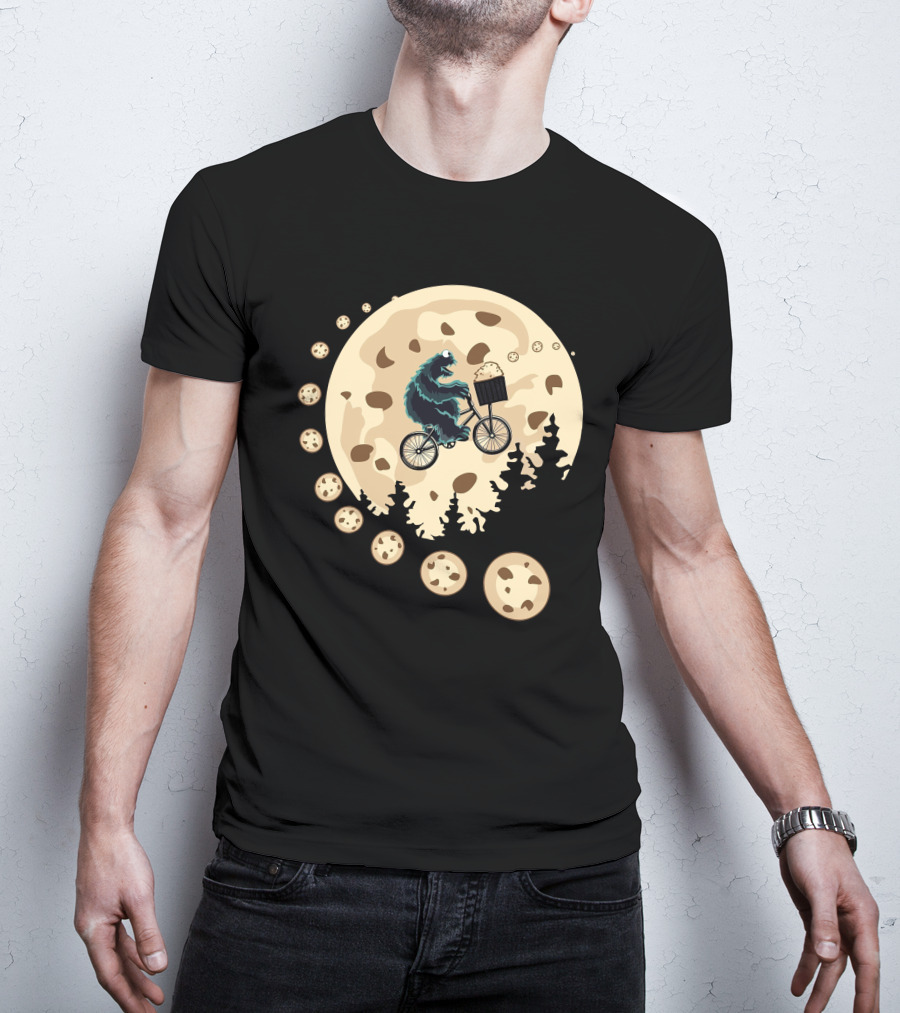 Cookie Monster Cycling Moon Adventure T-Shirt
