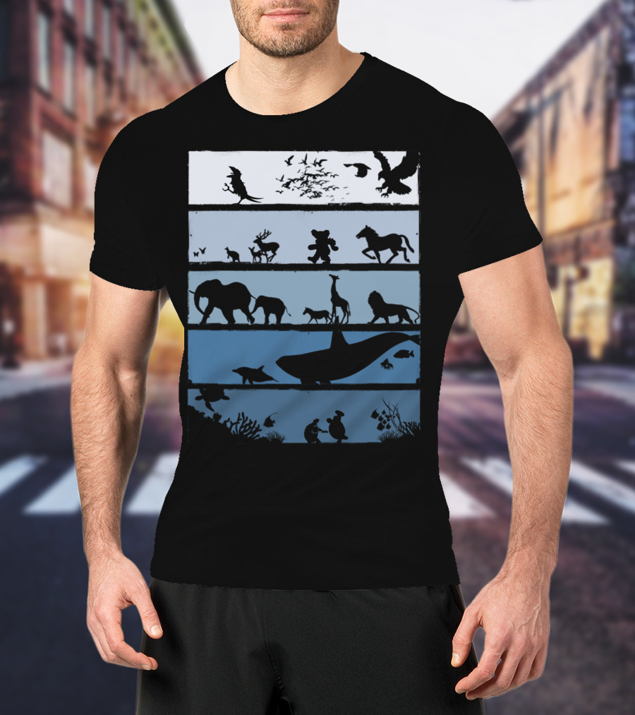 Animal Silhouettes Across Habitats Story T-Shirt