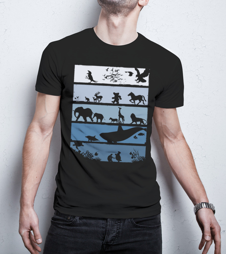 Animal Silhouettes Across Habitats Story T-Shirt