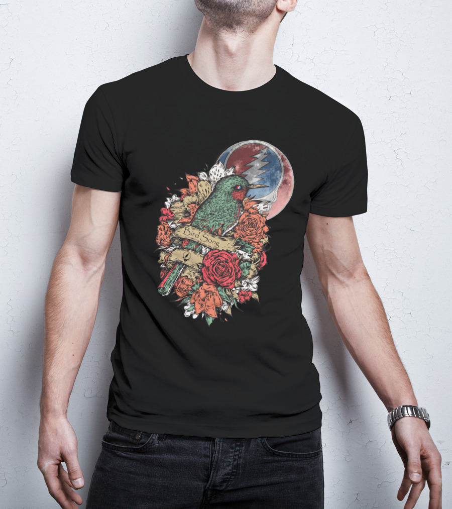 Grateful Dead Steal Your Face Floral Bird Song T-Shirt