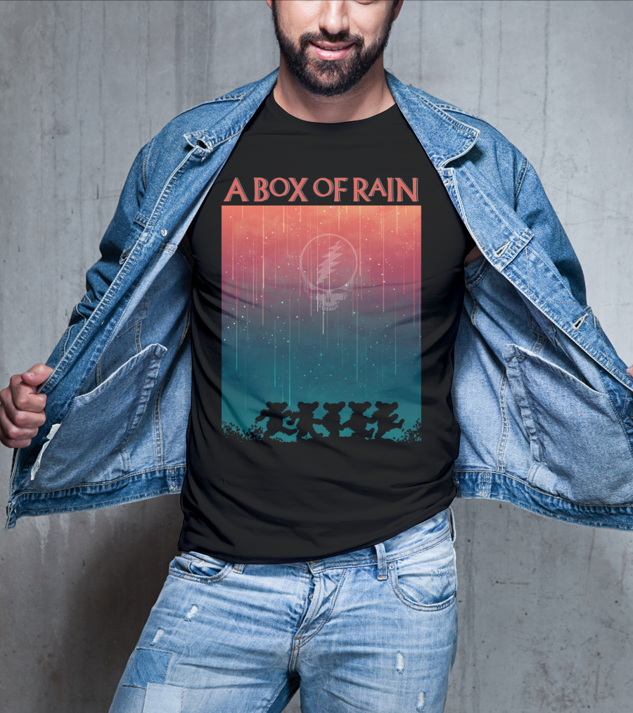 A Box Of Rain Grateful Dead Dancing Bears Steal Your Face T-Shirt