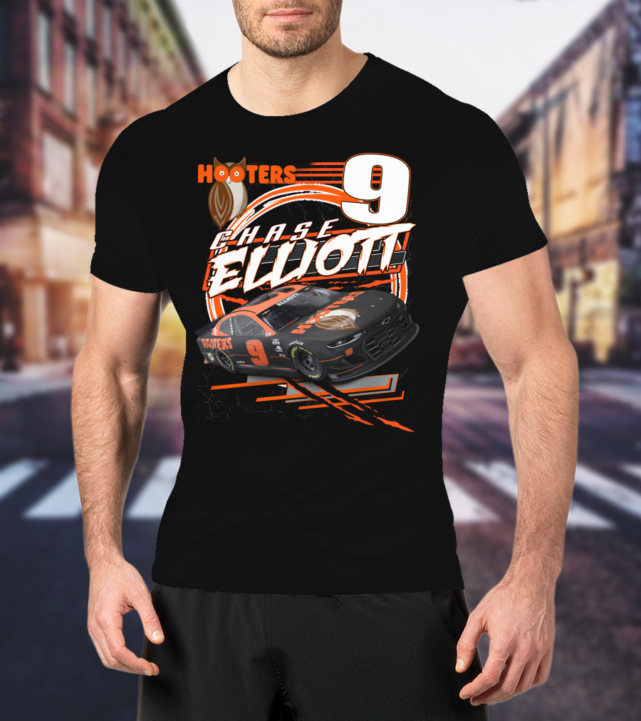 Chase Elliott Hooters 9 Nascar Racing Car T-Shirt