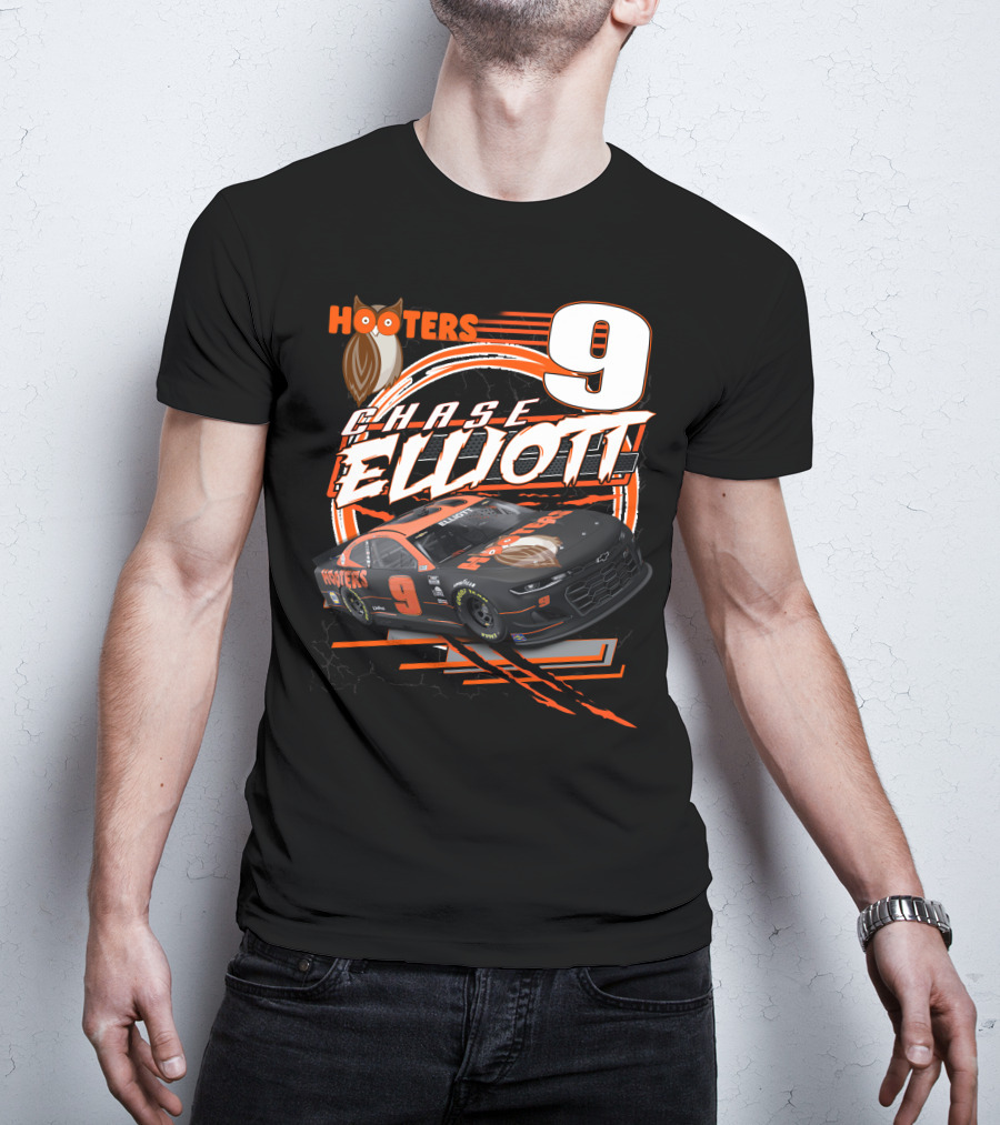 Chase Elliott Hooters 9 Nascar Racing Car T-Shirt