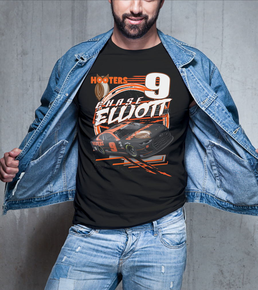 Chase Elliott Hooters 9 Nascar Racing Car T-Shirt