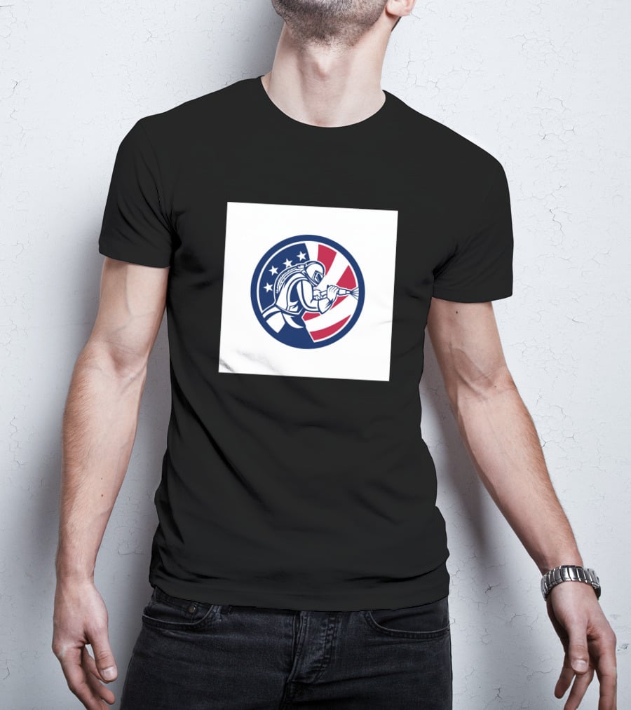 American Sandblaster Flag Circle Usa Abrasive Blasting T-Shirt