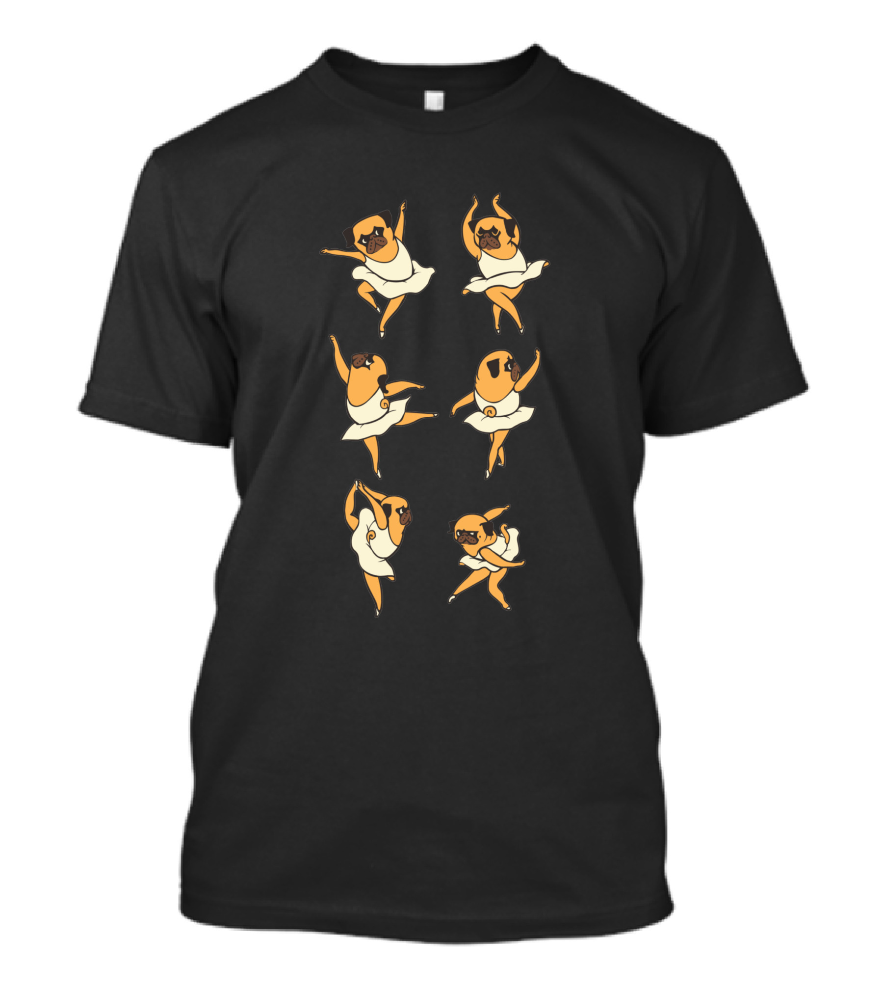 Ballet Dancing Pug Poses Tutu Moves Pug Ballet 276191 T-Shirt
