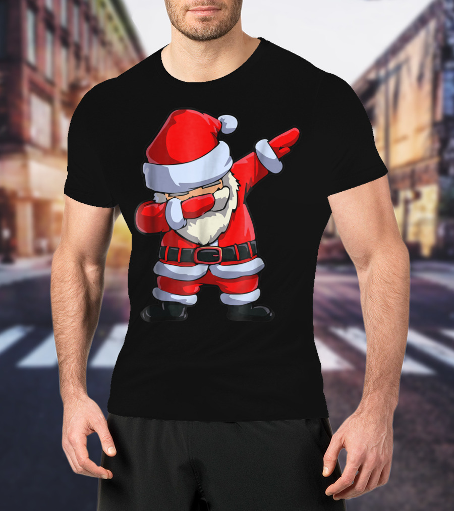 Christmas Dabbing Santa Kids Xmas Tees9 Iconic Festive Dance Motif T-Shirt