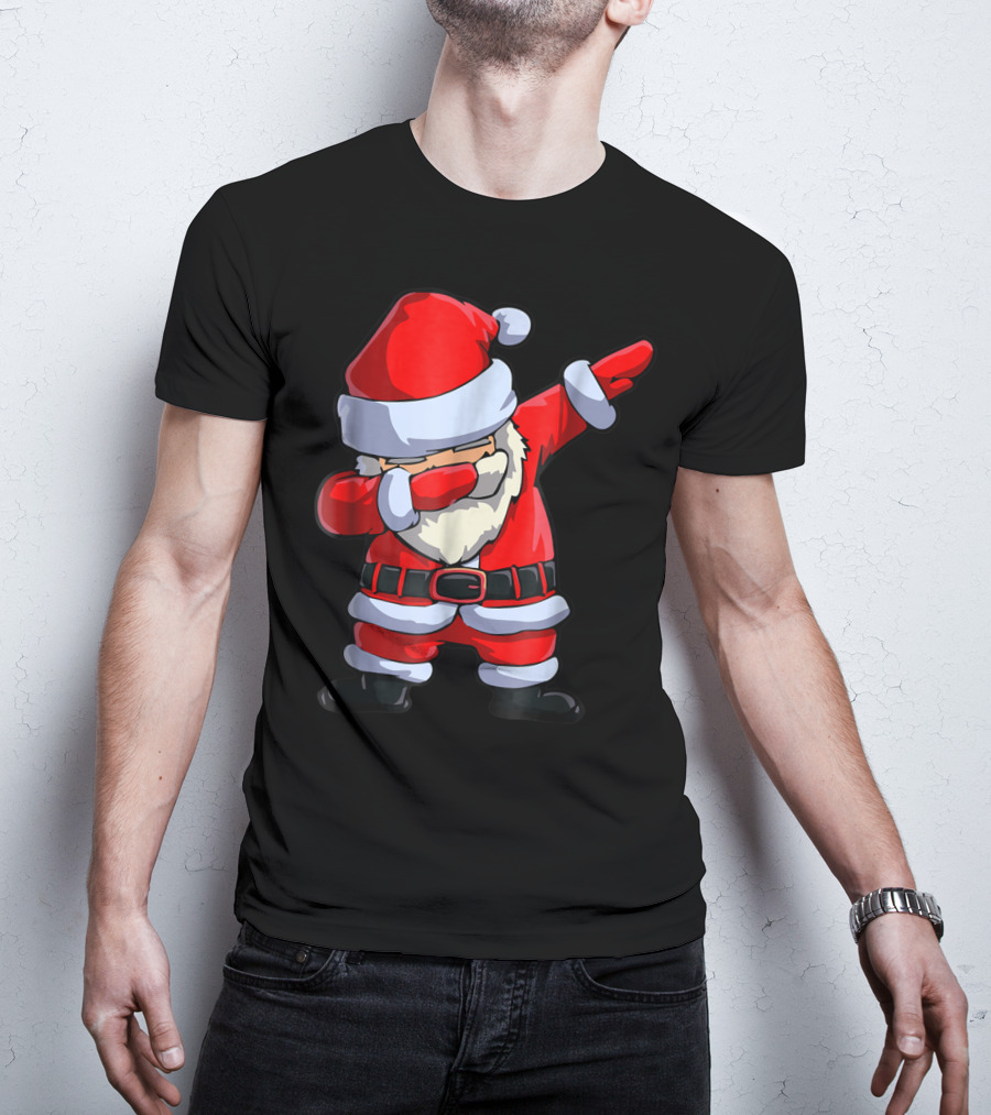 Christmas Dabbing Santa Kids Xmas Tees9 Iconic Festive Dance Motif T-Shirt