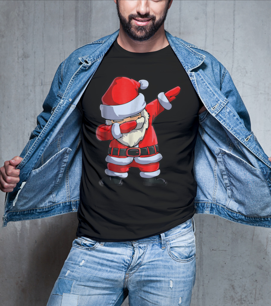 Christmas Dabbing Santa Kids Xmas Tees9 Iconic Festive Dance Motif T-Shirt