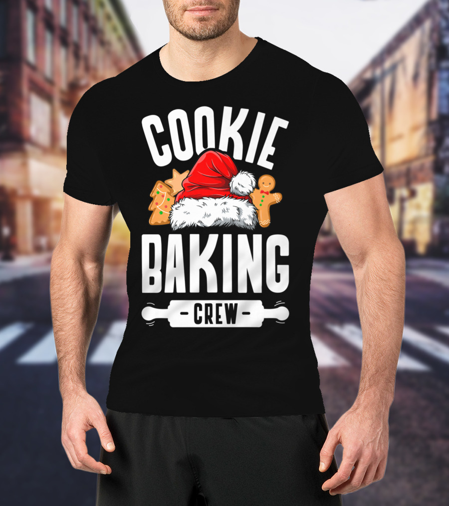 Cookie Baking Crew Christmas Family Gingerbread Team Santa Hat T-Shirt