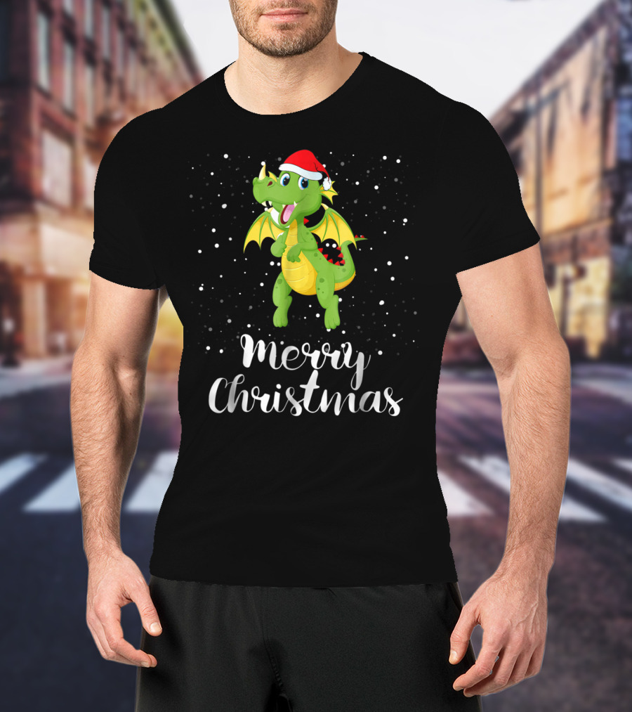 Merry Christmas Dragon Funny Matching Family Group T-Shirt