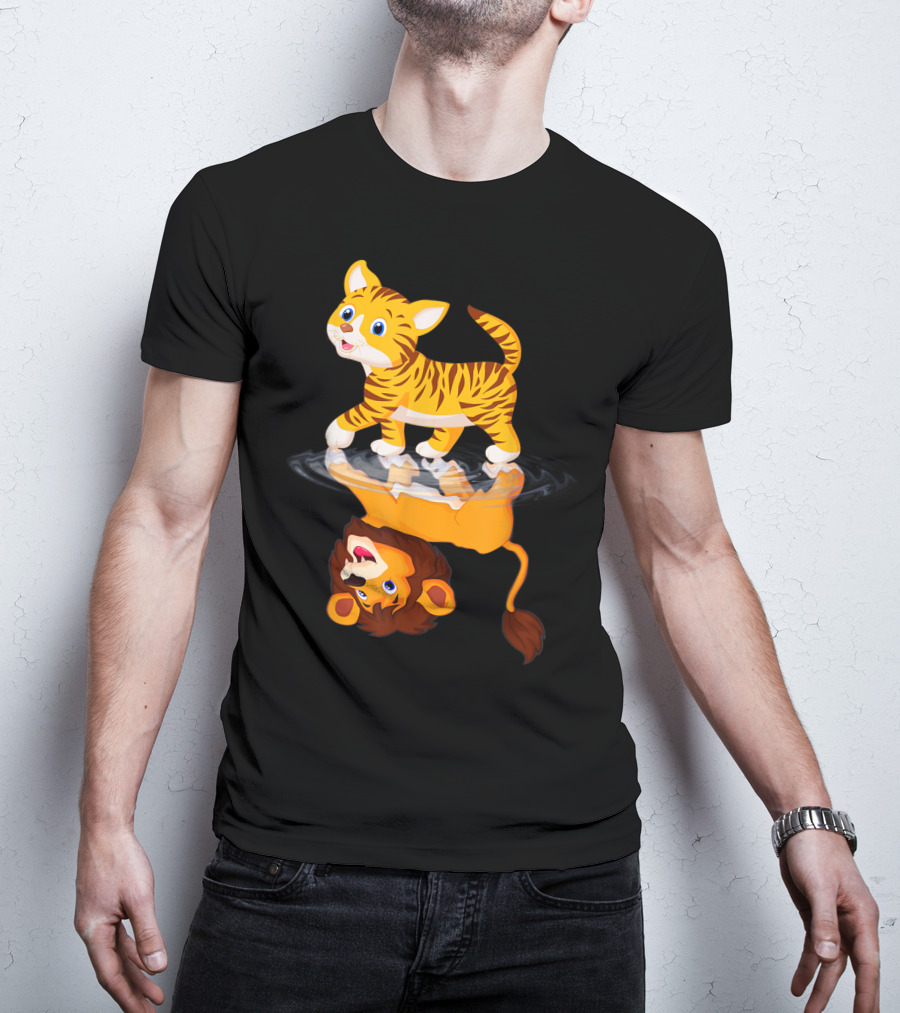 Funny Cat Lover Bengal Cat Reflection As Bengal Tiger T-Shirt