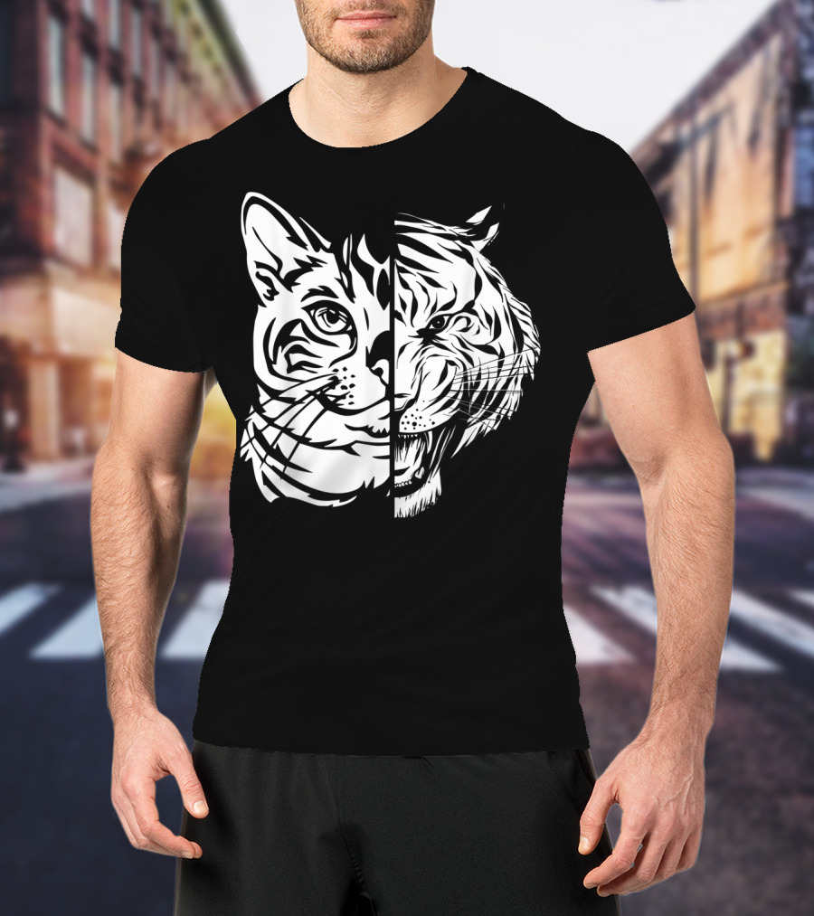 Funny Cat Lover Bengal Cat Shadow Bengal Tiger Fusion T-Shirt