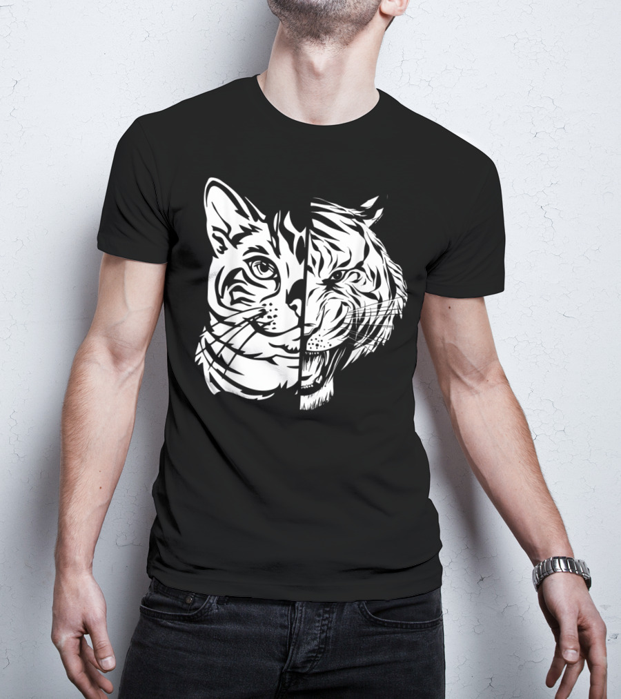 Funny Cat Lover Bengal Cat Shadow Bengal Tiger Fusion T-Shirt