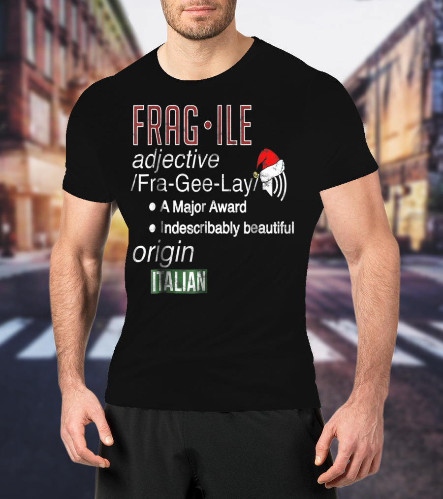 Fragile Fra Gee Lay Italian Major Award Indescribably Beautiful Christmas Santa Hat T-Shirt
