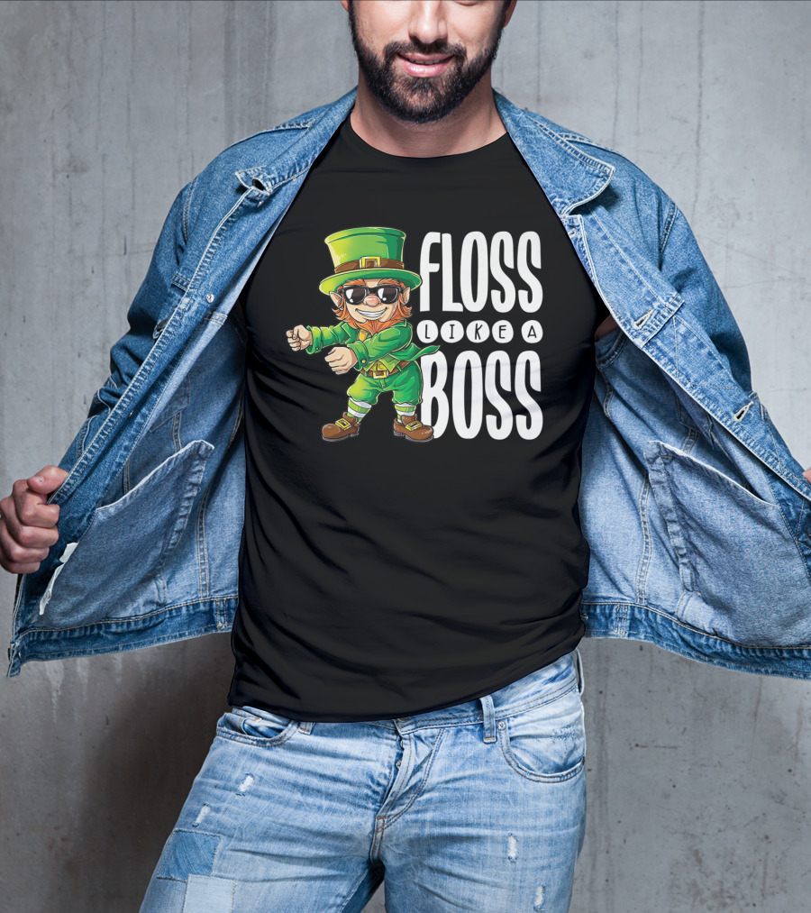 Floss Like A Boss Leprechaun St Patricks Day Boys2 T-Shirt