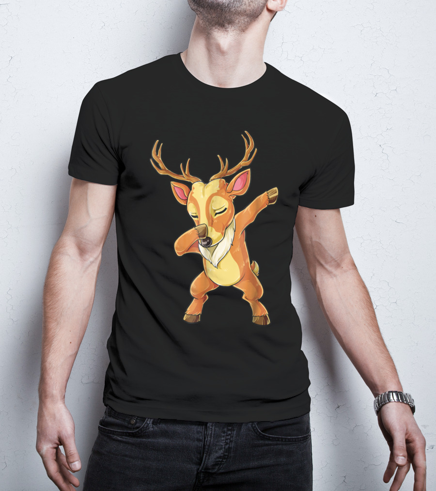 Christmas Reindeer Dabbing Boys Fun T-Shirt