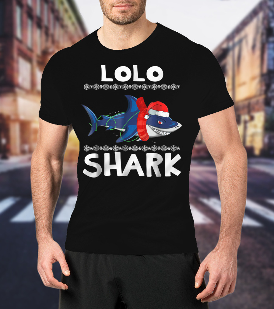 Lolo Shark Santa Ugly Christmas Family T-Shirt