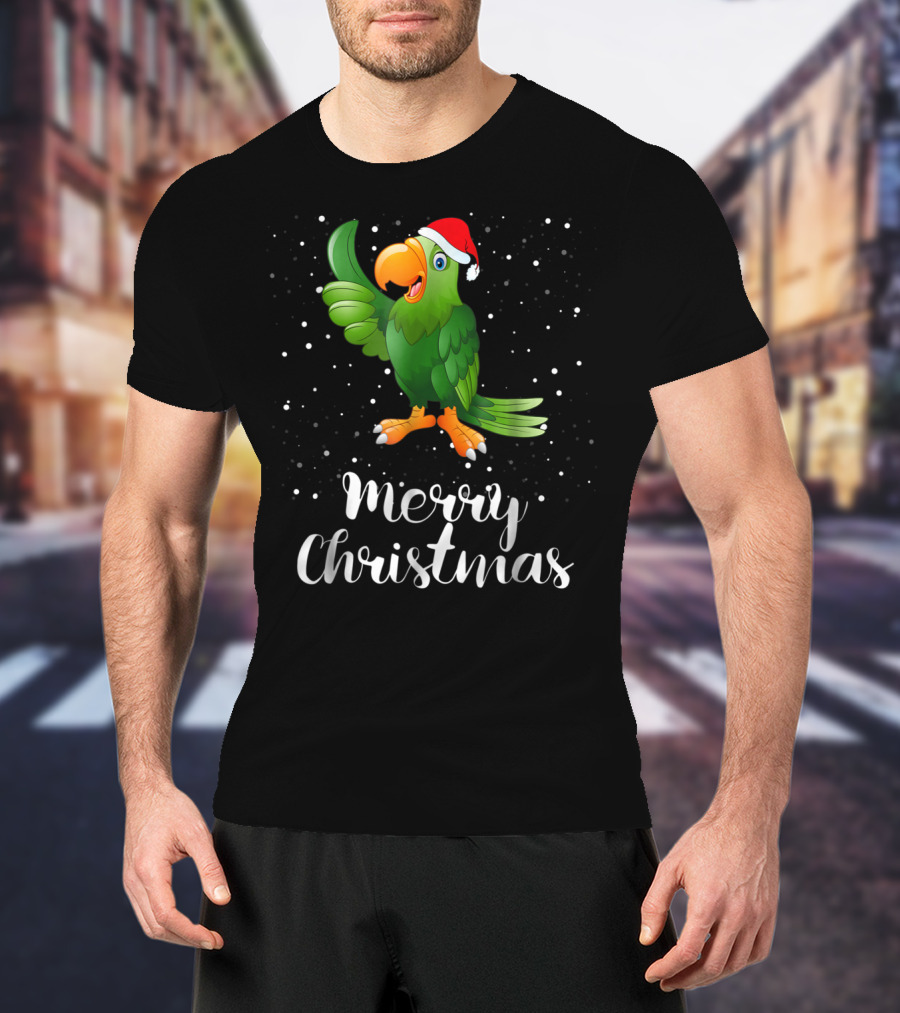 Merry Christmas Parrot Funny Matching Family Group T-Shirt
