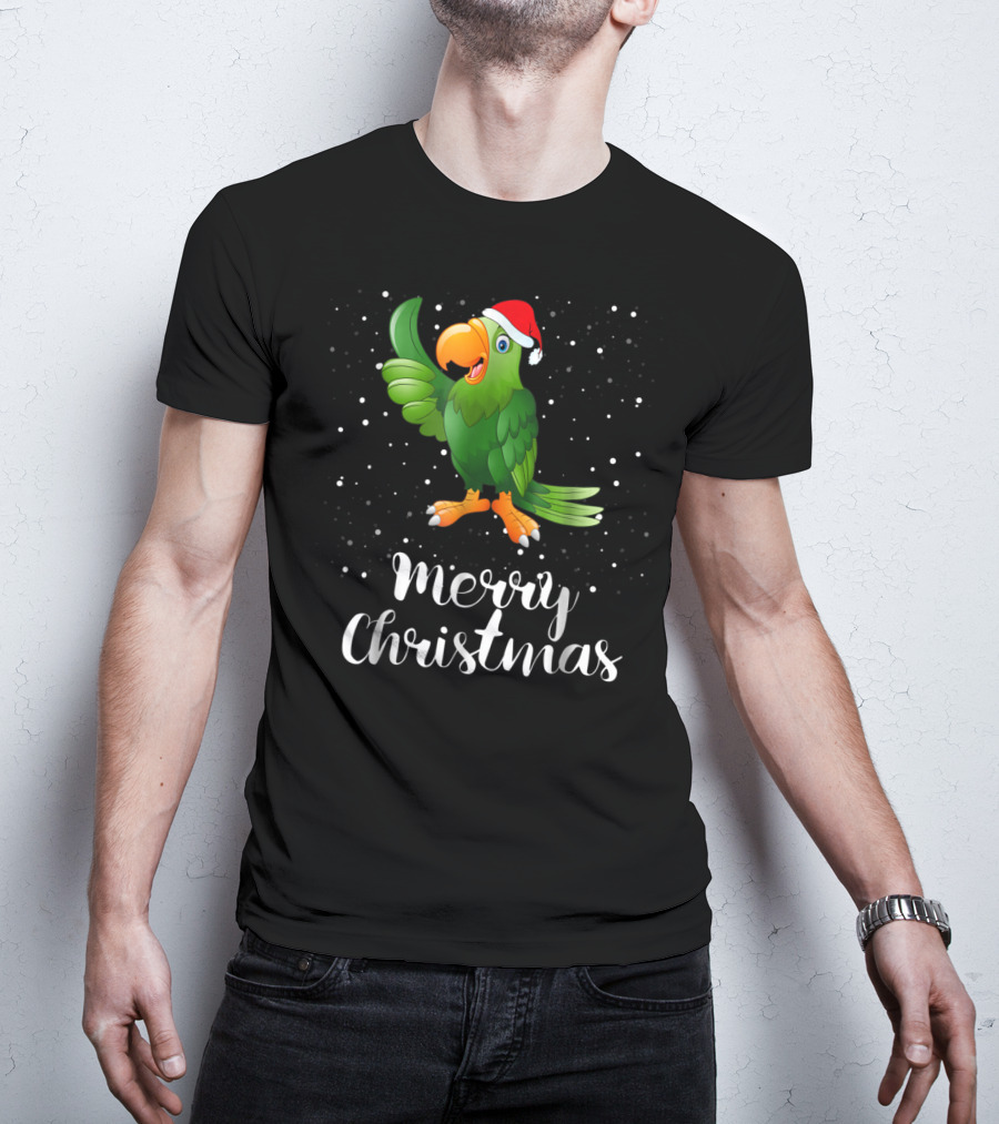 Merry Christmas Parrot Funny Matching Family Group T-Shirt