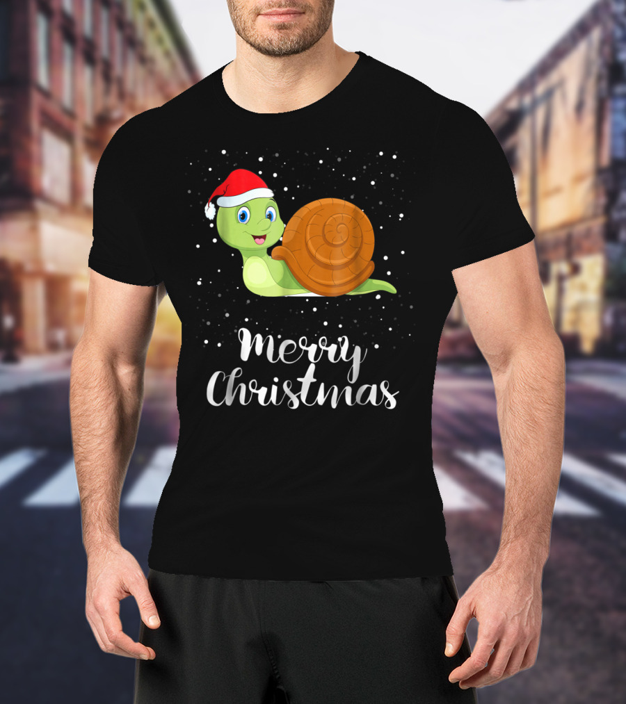 Merry Christmas Snail Funny Matching Family Group T-Shirt