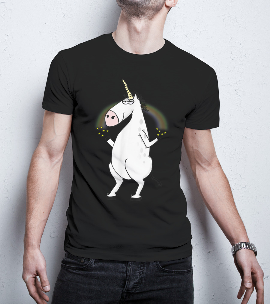 Party Unicorn Loves To Dance Hard To Electro Music With Sparkling Rainbow Vibes T-Shirt