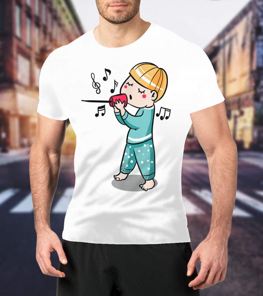 Valentines Couples Boy Her Him Girls Singing Music Notes T-Shirt