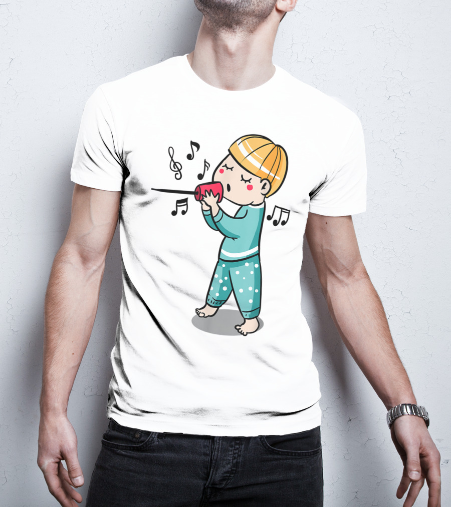 Valentines Couples Boy Her Him Girls Singing Music Notes T-Shirt