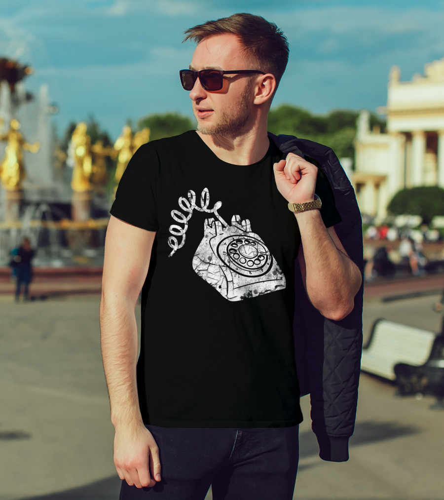 Vintage Phone Valentines Day Girls Boys Retro Rotary Telephone T-Shirt