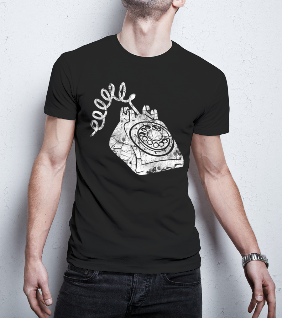 Vintage Phone Valentines Day Girls Boys Retro Rotary Telephone T-Shirt