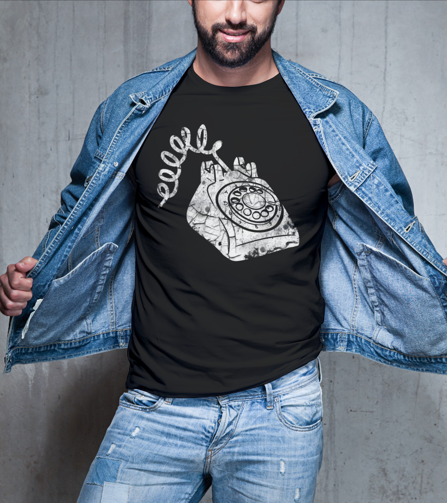 Vintage Phone Valentines Day Girls Boys Retro Rotary Telephone T-Shirt