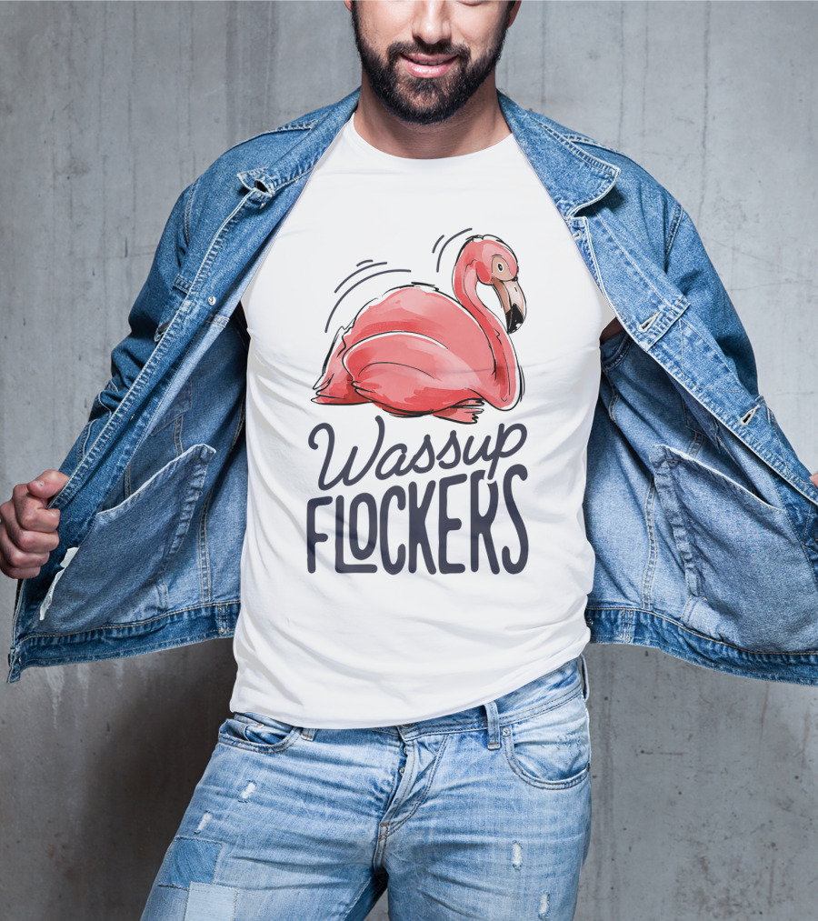 Wassup Flockers Pink Flamingo Lovers Funny Summer Flockers 14 T-Shirt