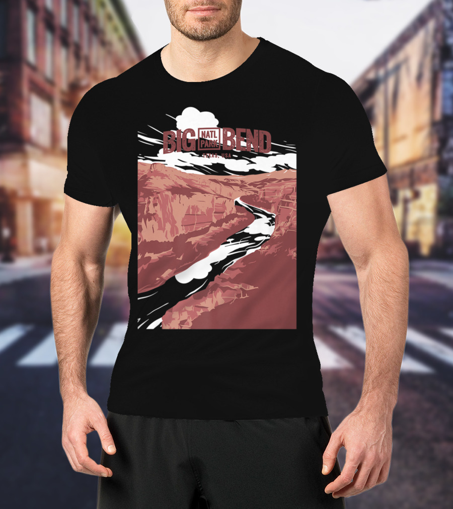 Big Bend National Park Texas USA Vintage Natl Park River Scene T-Shirt