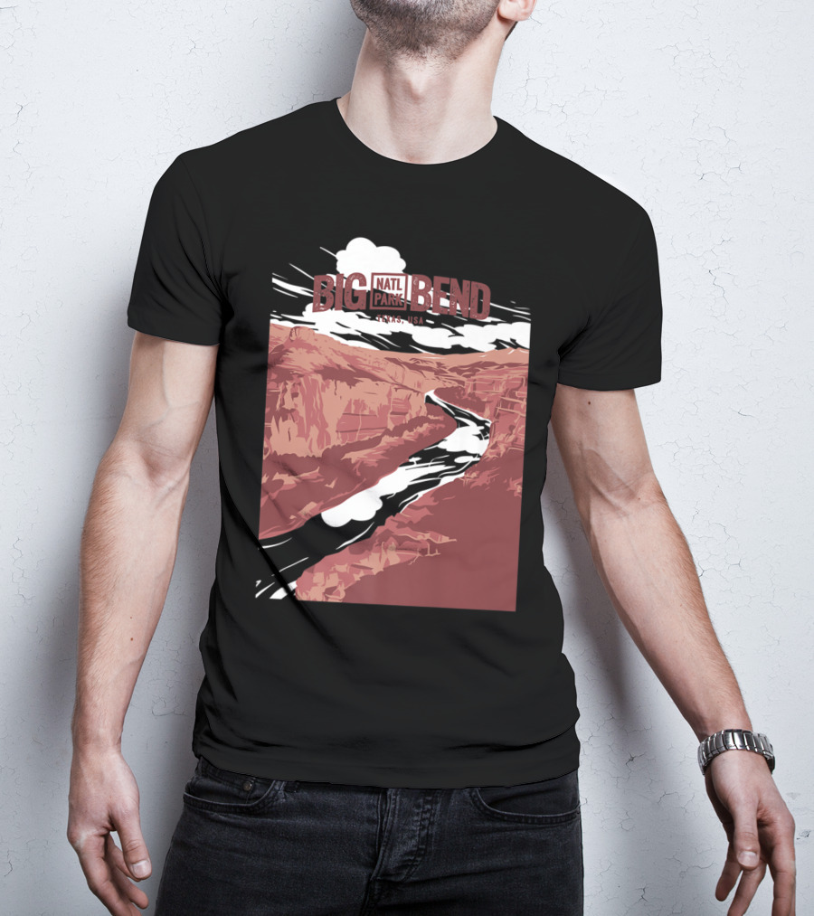 Big Bend National Park Texas USA Vintage Natl Park River Scene T-Shirt