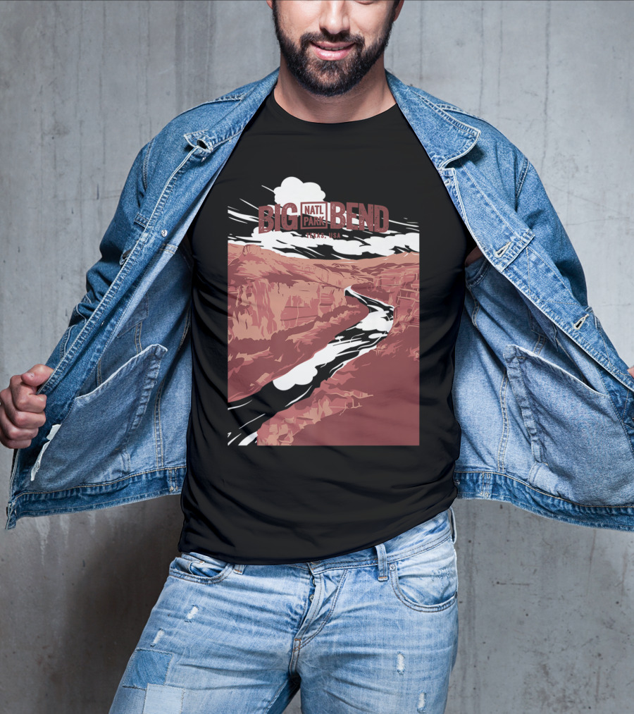 Big Bend National Park Texas USA Vintage Natl Park River Scene T-Shirt