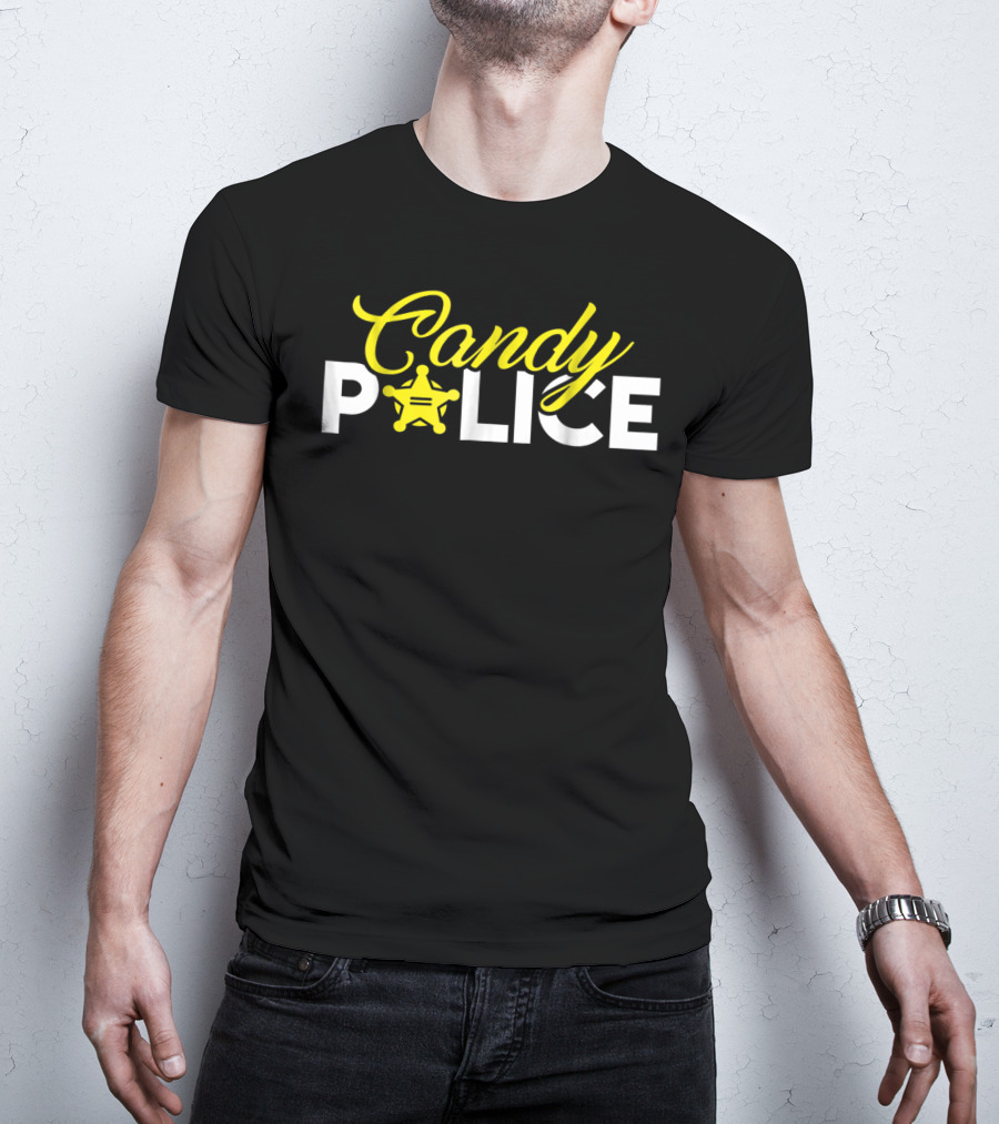 Candy Police Halloween Badge Humor T-Shirt