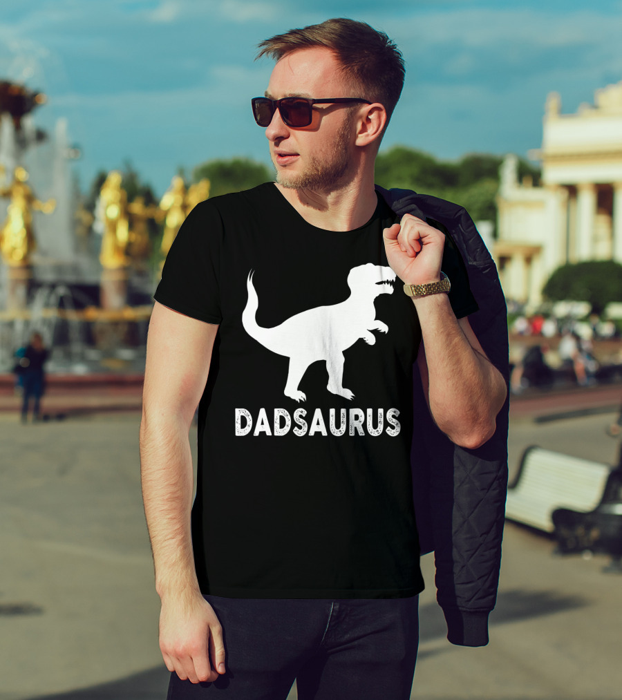 Dadsaurus Dad Dinosaur Men Daddy65 T-Rex T-Shirt