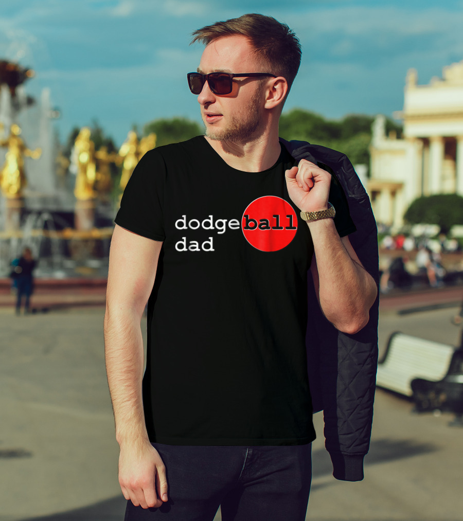 Dodgeball Dad Father Dodge Ball Parent Red Ball T-Shirt