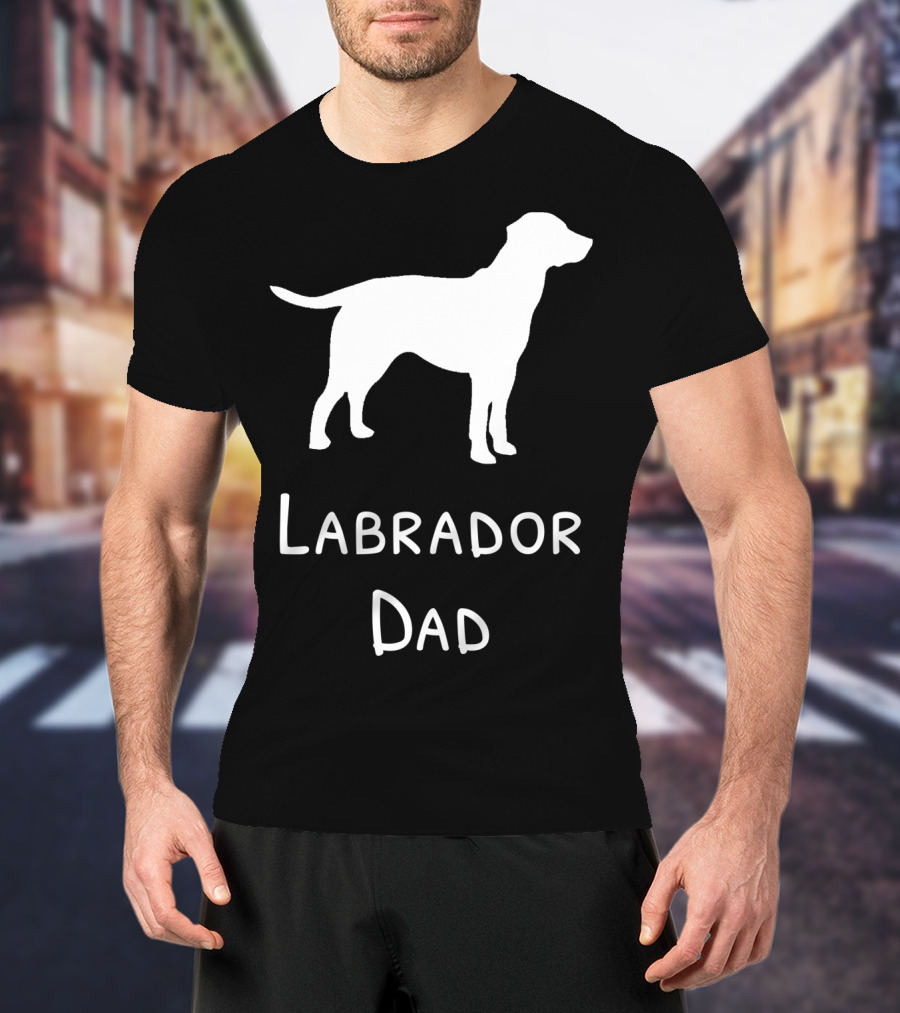 Labrador Dad Silhouette Canine Father's Day T-Shirt