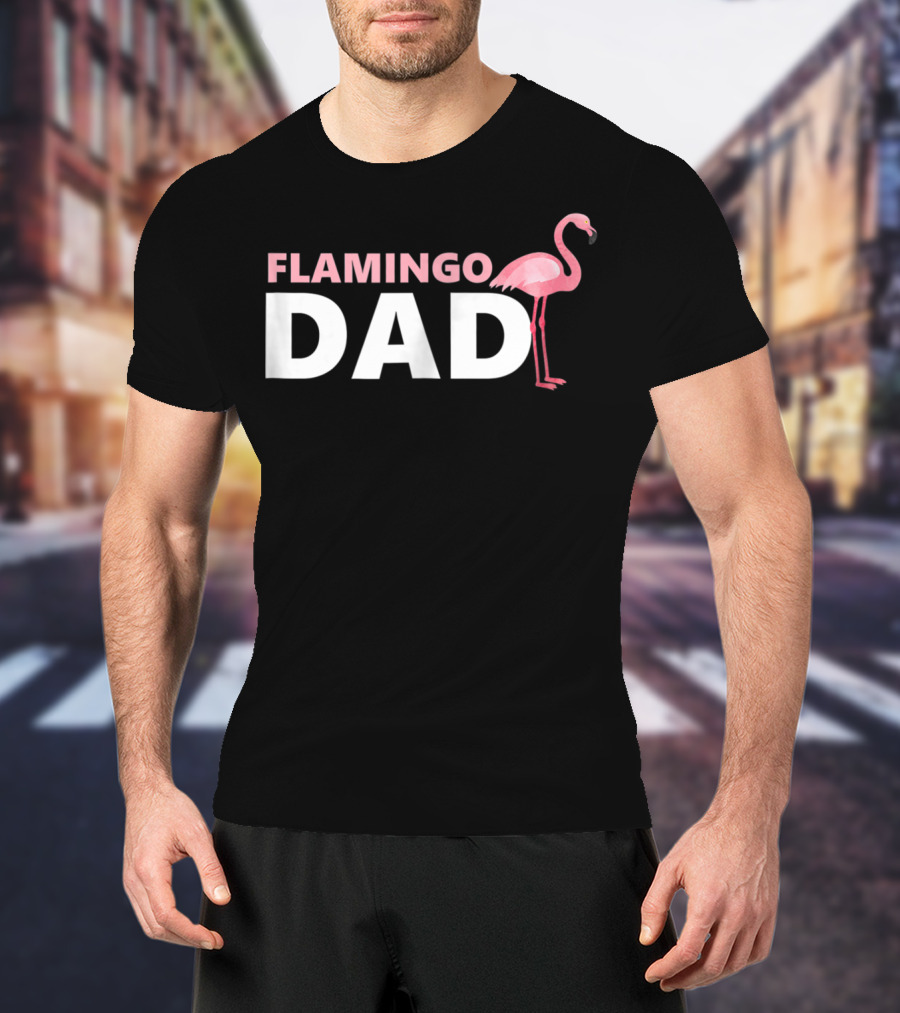 FLAMINGO DAD Mens Tropical Papa T-Shirt