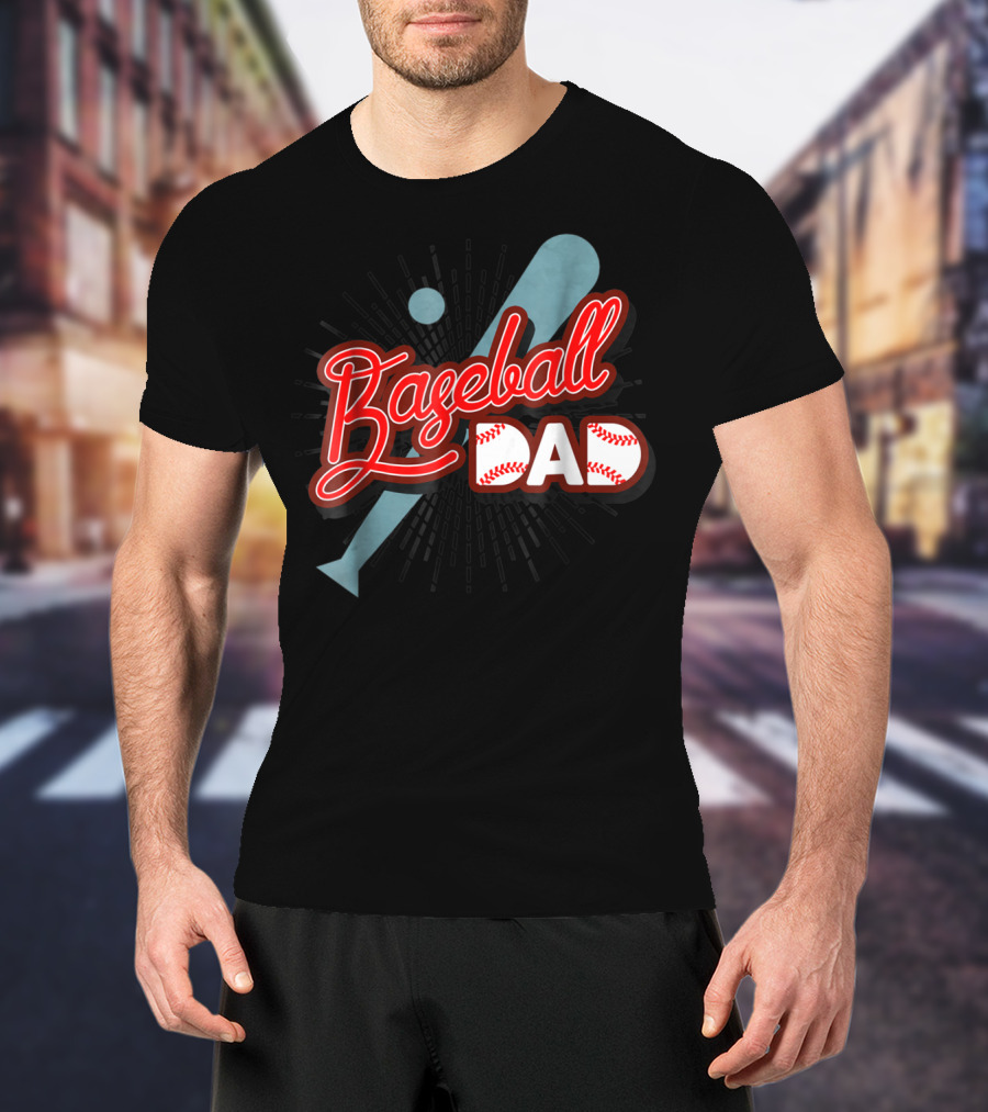 Baseball Dad Cute Dad Sport Bat And Ball T-Shirt