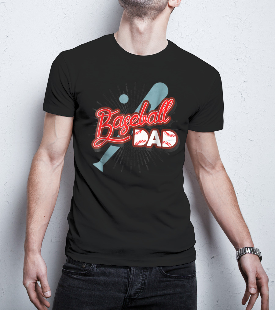 Baseball Dad Cute Dad Sport Bat And Ball T-Shirt