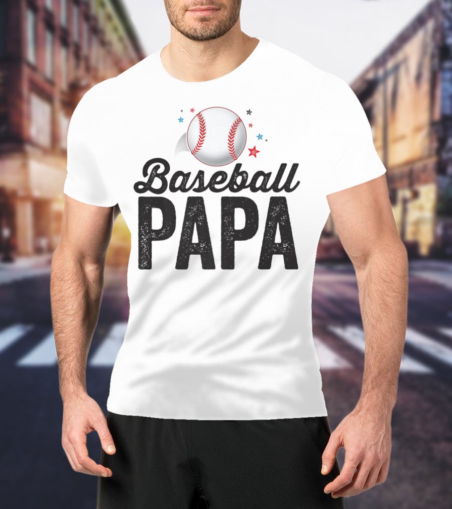 Baseball Papa Dad Father Grandpa Coach T-Shirt