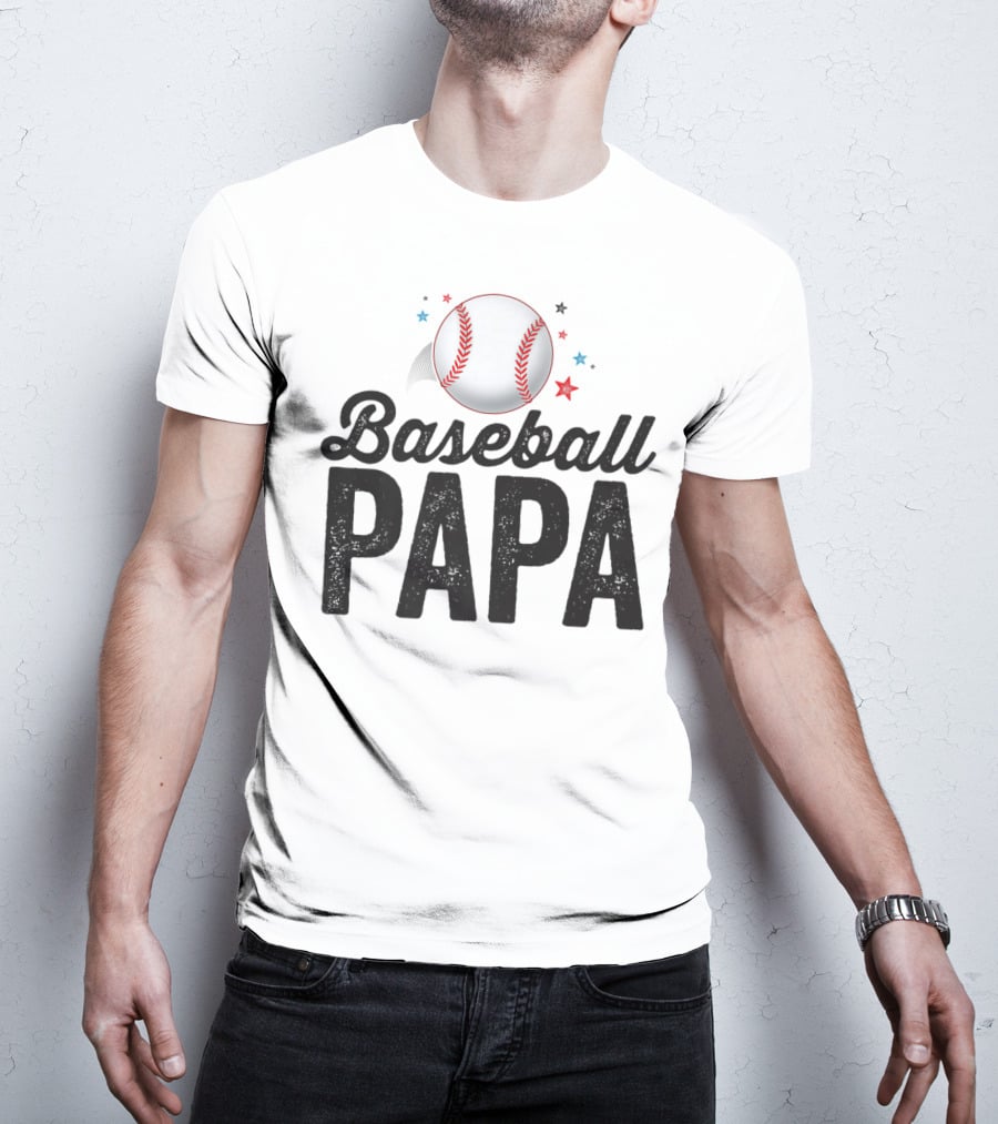 Baseball Papa Dad Father Grandpa Coach T-Shirt