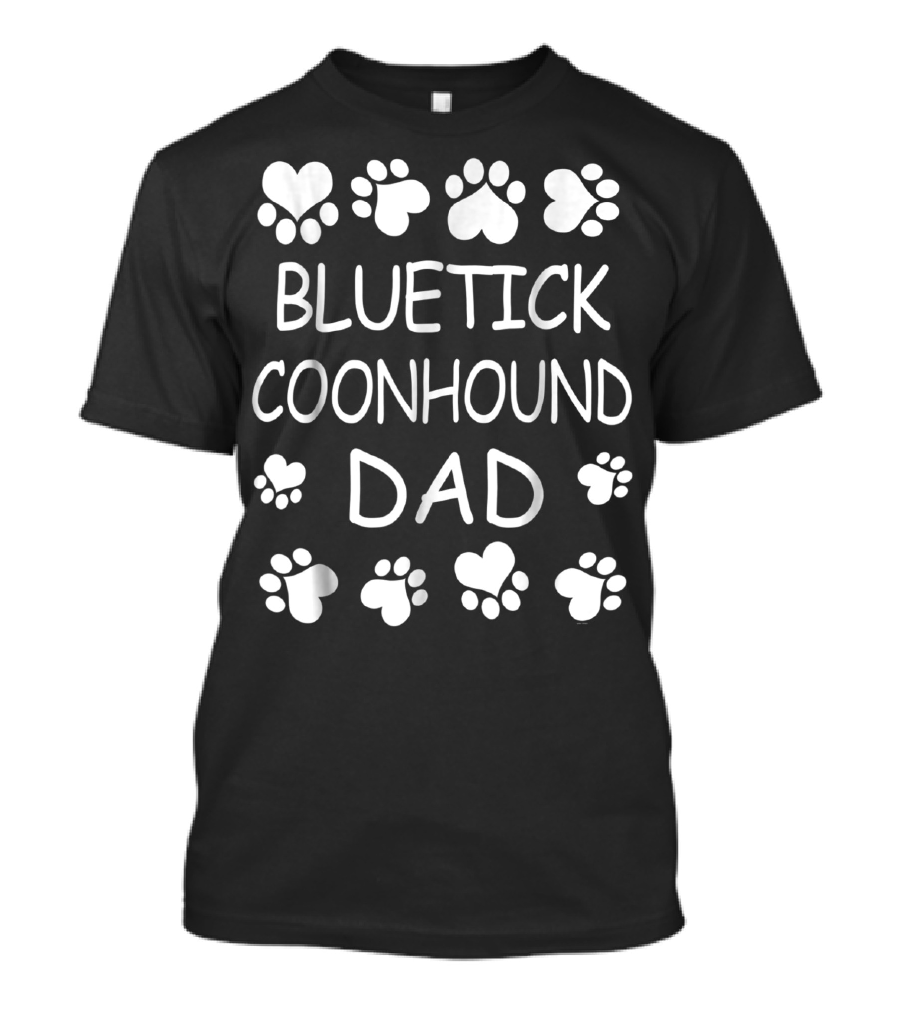 Bluetick Coonhound Dad Paw And Heart Love T-Shirt