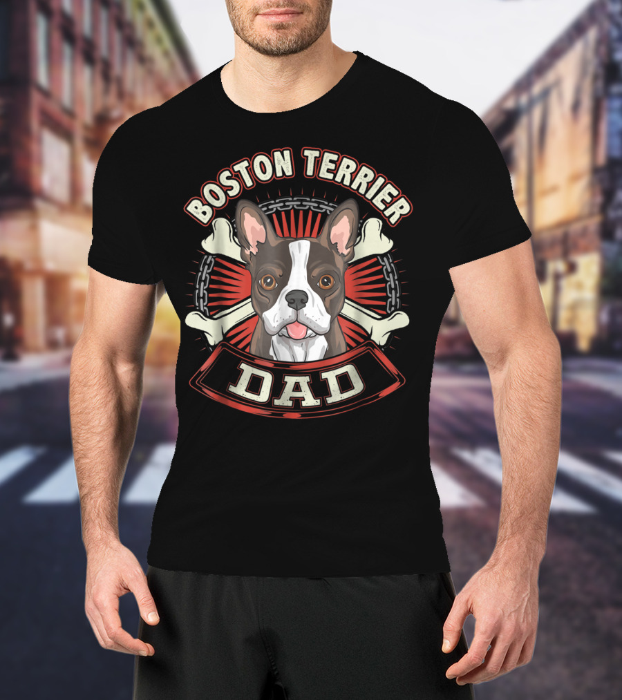 Boston Terrier Dad Dog Breed 15 T-Shirt