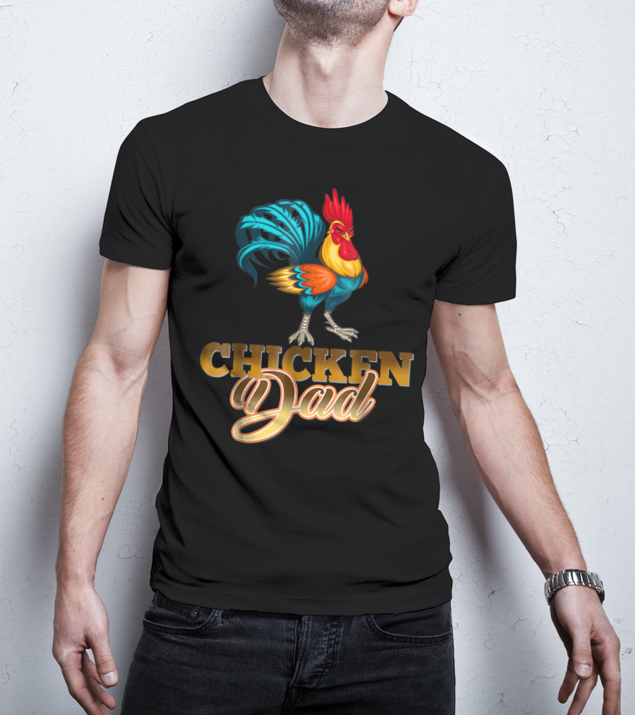 Chicken Dad Rooster Hen Farmers35 Funny T-Shirt