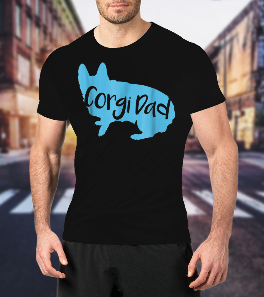 Cute Corgi Dad CorgiLover Welsh Pembroke Dog T-Shirt