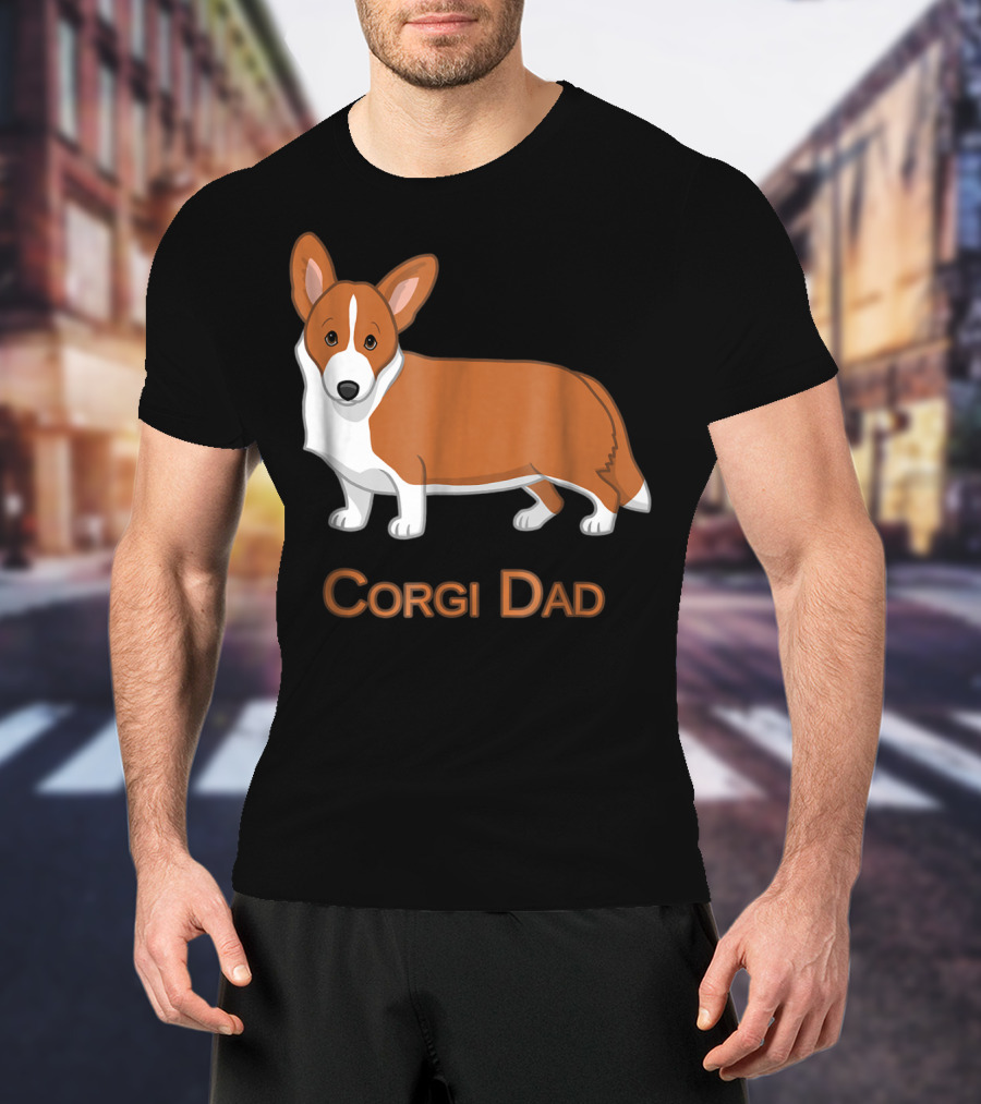 Corgi Dad Red Cardigan Welsh Dog Lovers 76 T-Shirt