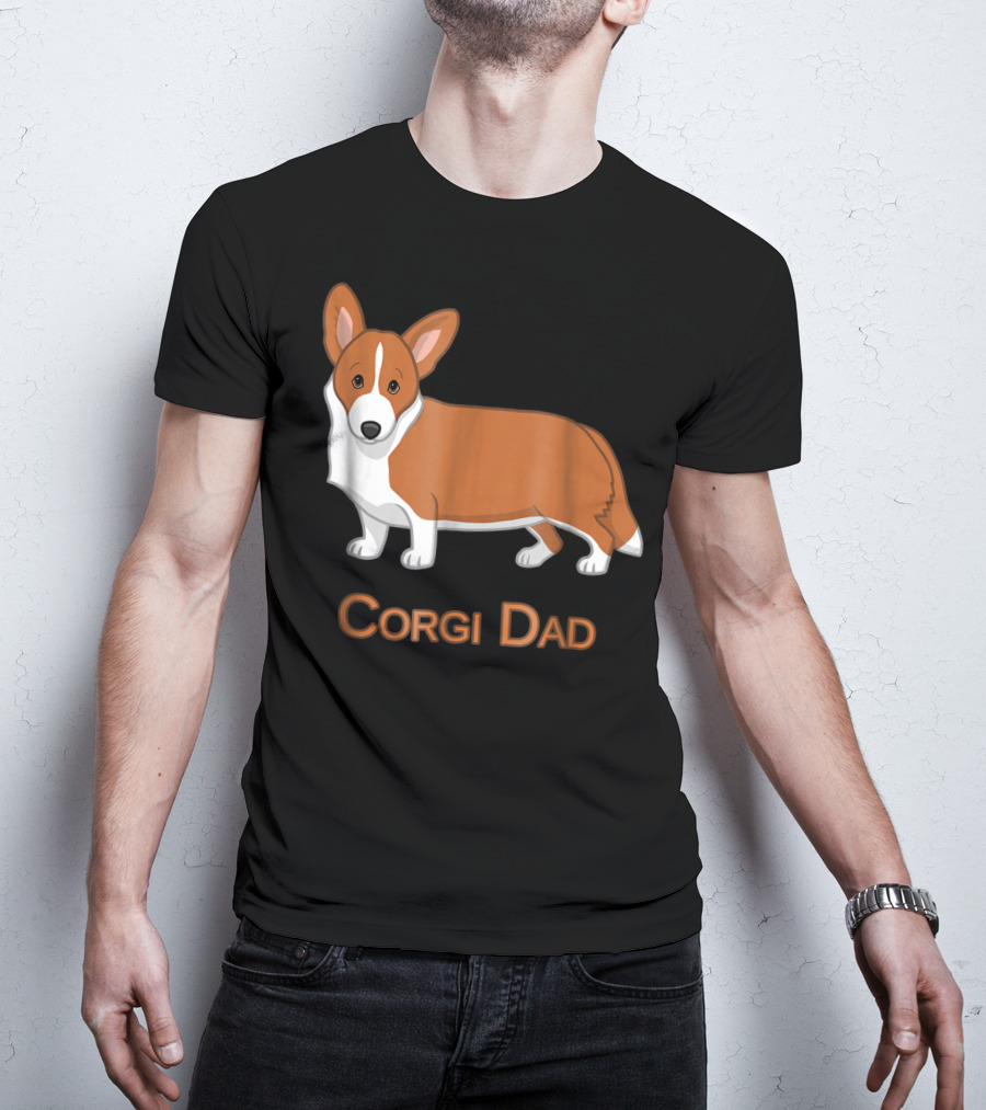 Corgi Dad Red Cardigan Welsh Dog Lovers 76 T-Shirt